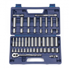 Williams JHW50666 - 47 pc 3/8" Drive -Point SAE & Metric Shallow and Deep Socket and Drive Tool Set Compact Case