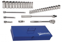 Williams JHWMSS-33F - 33 pc 1/2" Drive 12-Point Metric Shallow and Deep Socket and Drive Tool Set