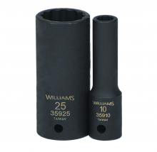 Williams JHW35935 - 1/2" Drive deep Impact Sockets, 12-Point, Metric