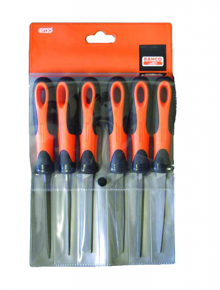 6 pc File Set With Plastic Handles