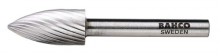 Bahco BAHHSGF1225M - 1/2" Head Diameter High Speed Steel Rotary Burrs Arch Pointed Nose Medium Toothing