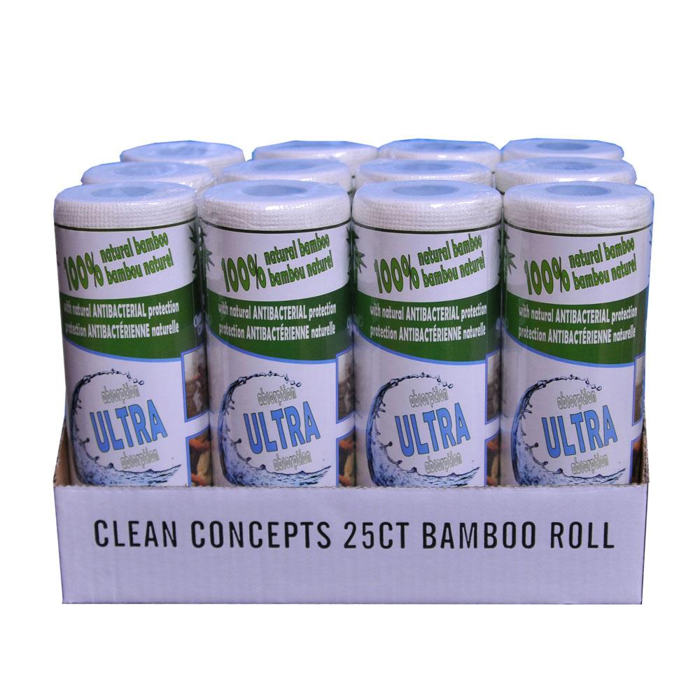 White Bamboo Cloths - 25 roll