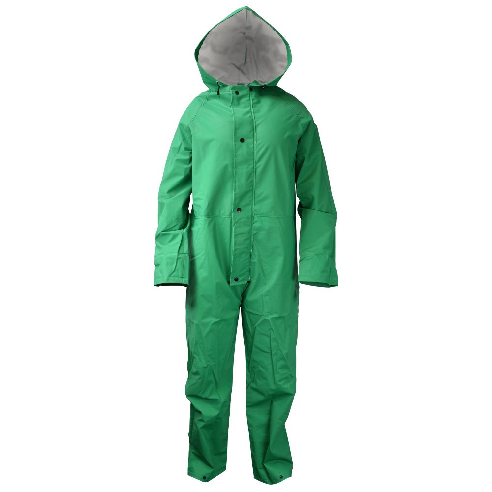 I96ACA Economy Chem Shield Coverall with Hood - Green - Size XL
