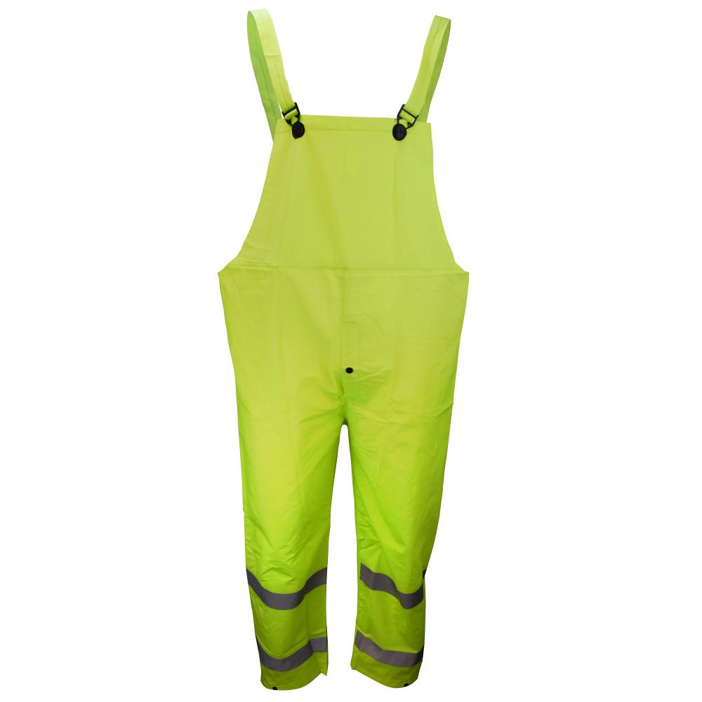 1820BTF Econo-Viz Series Bib Trouser with Fly and Reflective Tape - Hi-Vis Lime - Size L