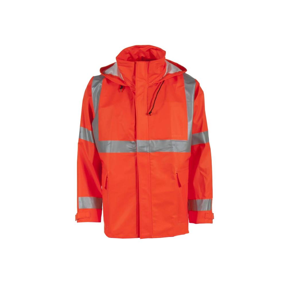 217AJ Flex Arc Jacket with Attached Hood - Fluorescent Orange - Size XS