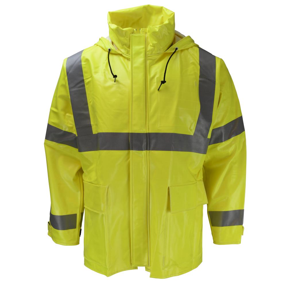267AJ Dura Arc II Jacket with Attached Hood - Hi-Vis Lime - Size L