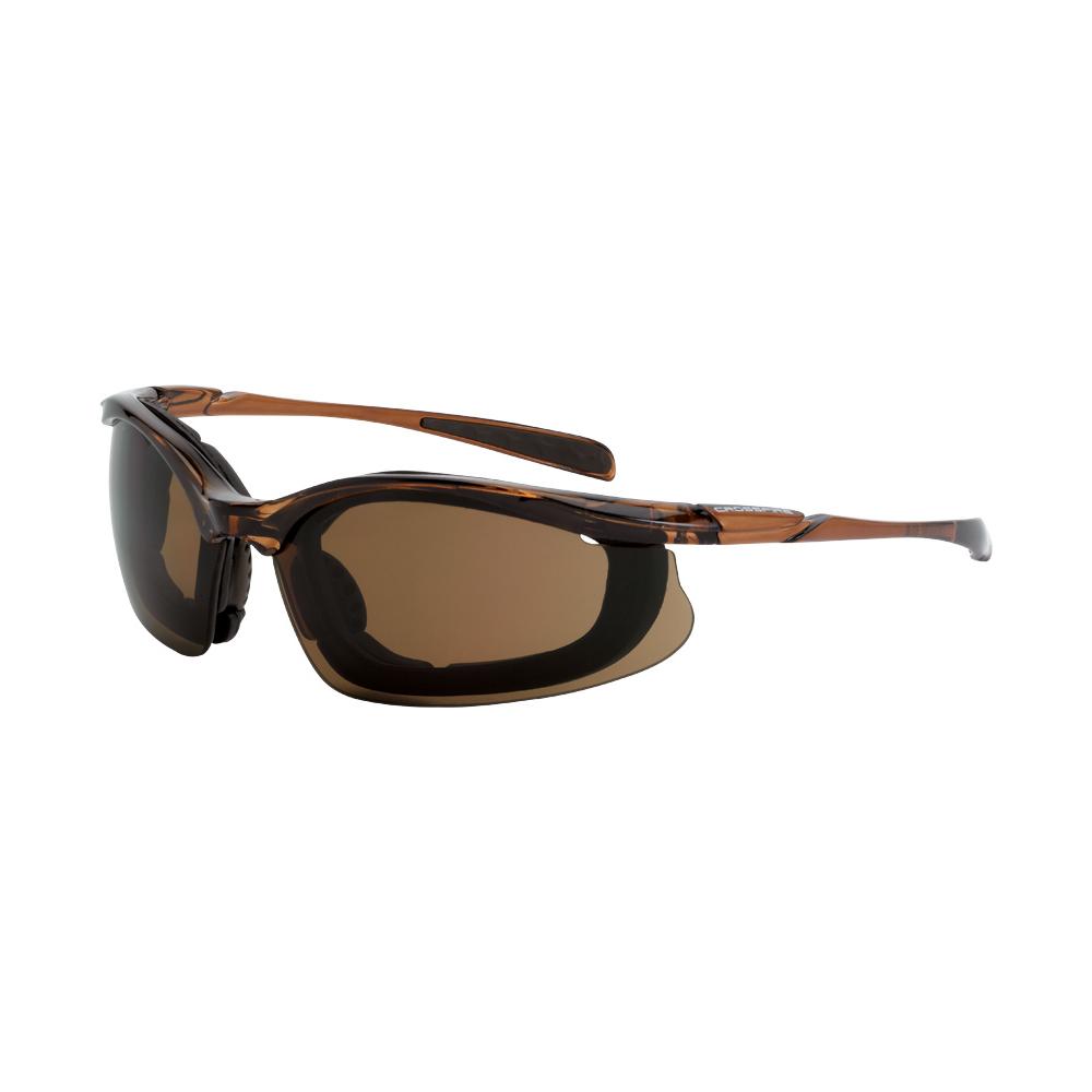 Concept Foam Lined Safety Eyewear - Black Frame - HD Brown Anti-Fog Lens