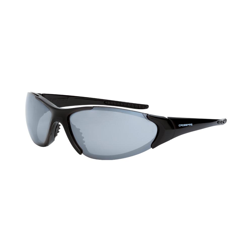 Core Premium Safety Eyewear - Shiny Black Frame - Silver Mirror Lens