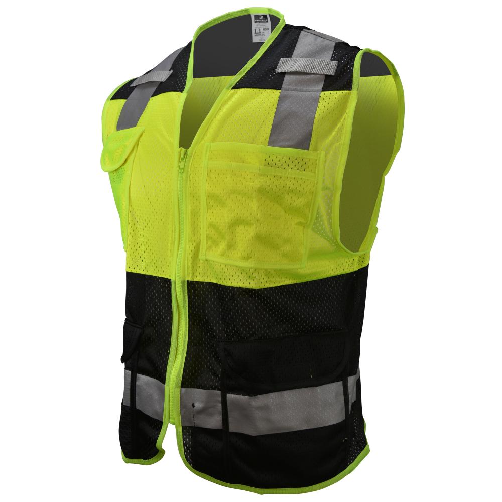 CSV6 Custom Type O Class 1 Safety Vest - Black - Size 3X