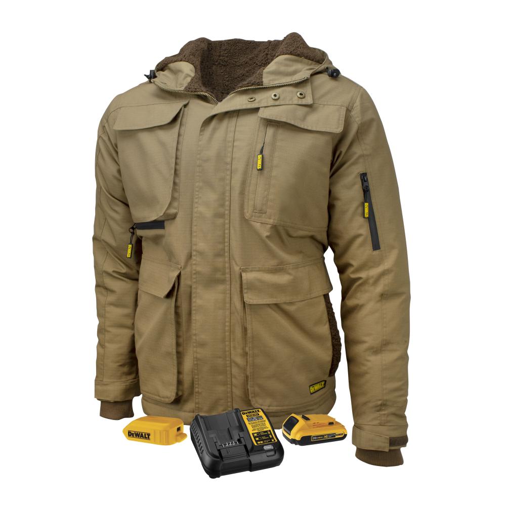 Men&#39;s Heavy Duty Ripstop Heated Jacket Kitted - Dune - Size XL