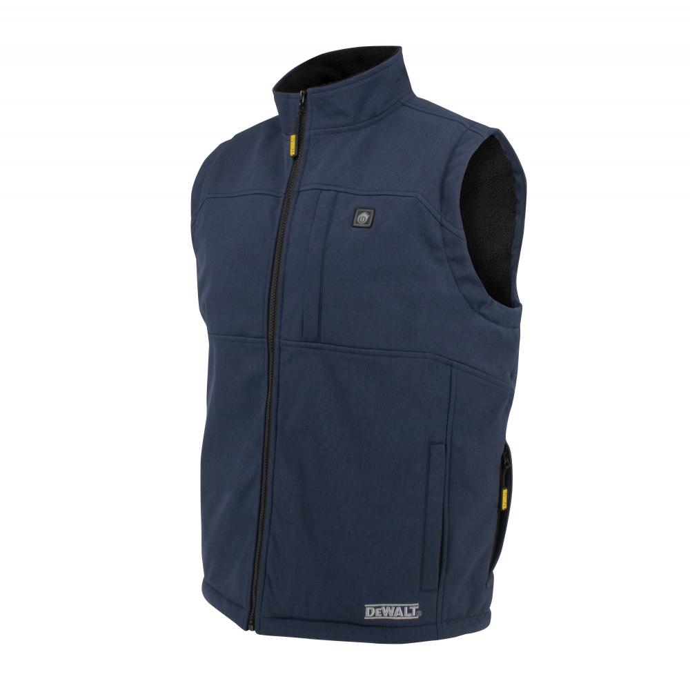 Men&#39;s Heated Soft Shell Vest with Sherpa Lining - Navy - XL