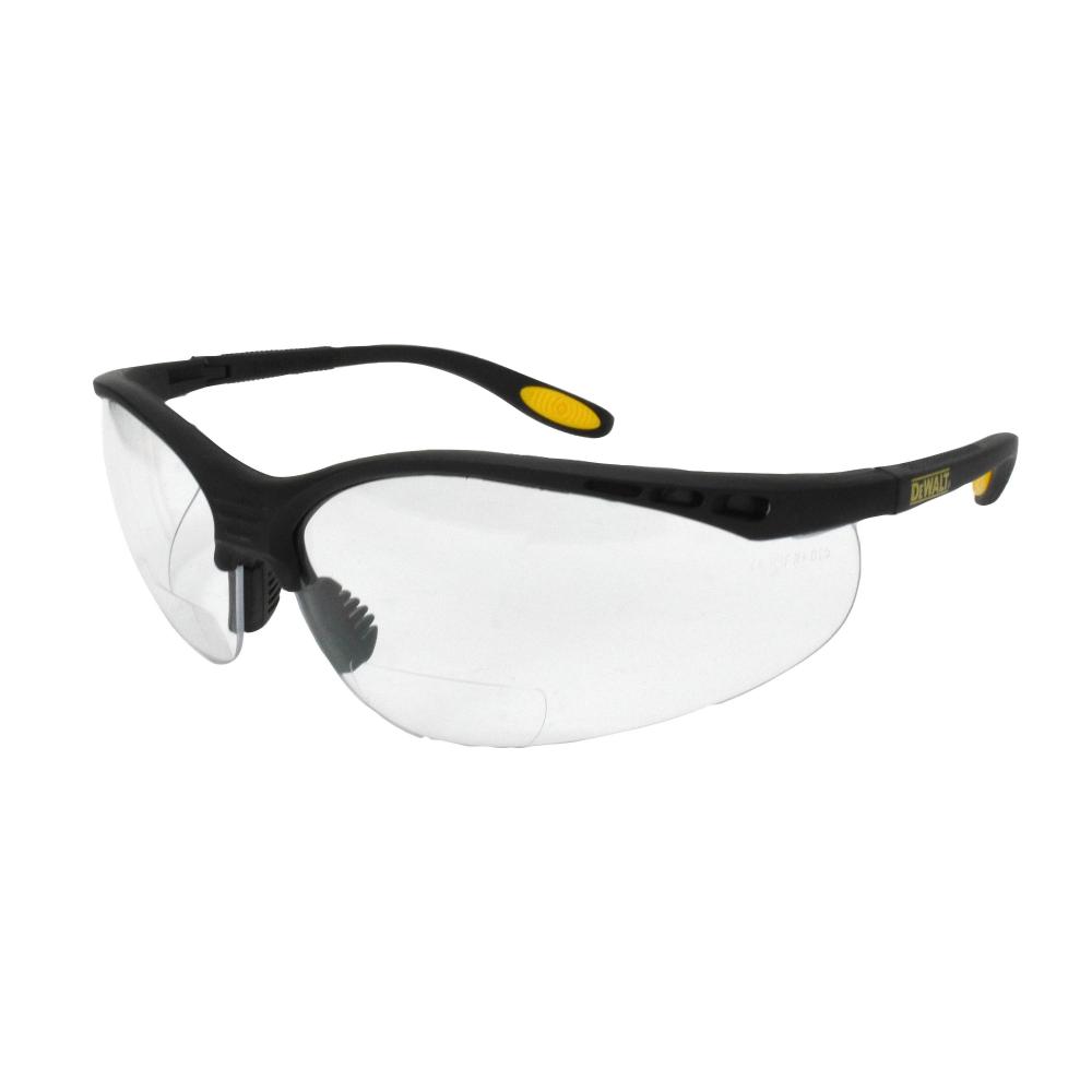 DPG59 Reinforcer RX™ Safety Glass - Black Frame - Clear Lens - 3.0 Diopter