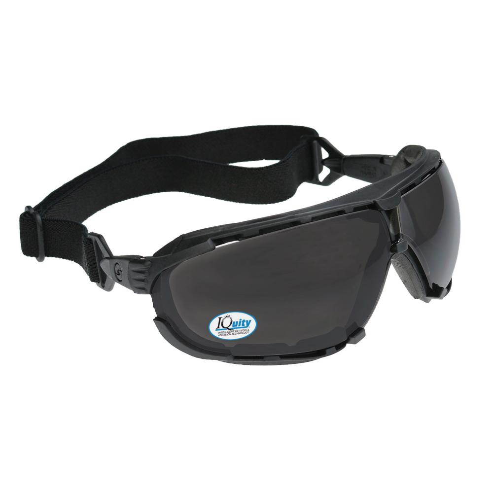 Dagger™ IQ - IQUITY™ Anti-Fog Foam Lined Safety Goggle - Black Frame - Smoke IQ Anti-Fog Lens