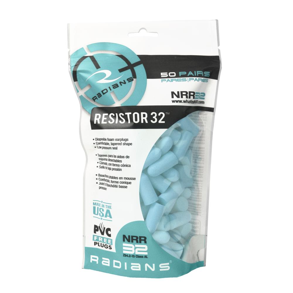 Resistor® 32 Foam Earplugs Bag - Uncorded - Aqua - 50 Pair Bag