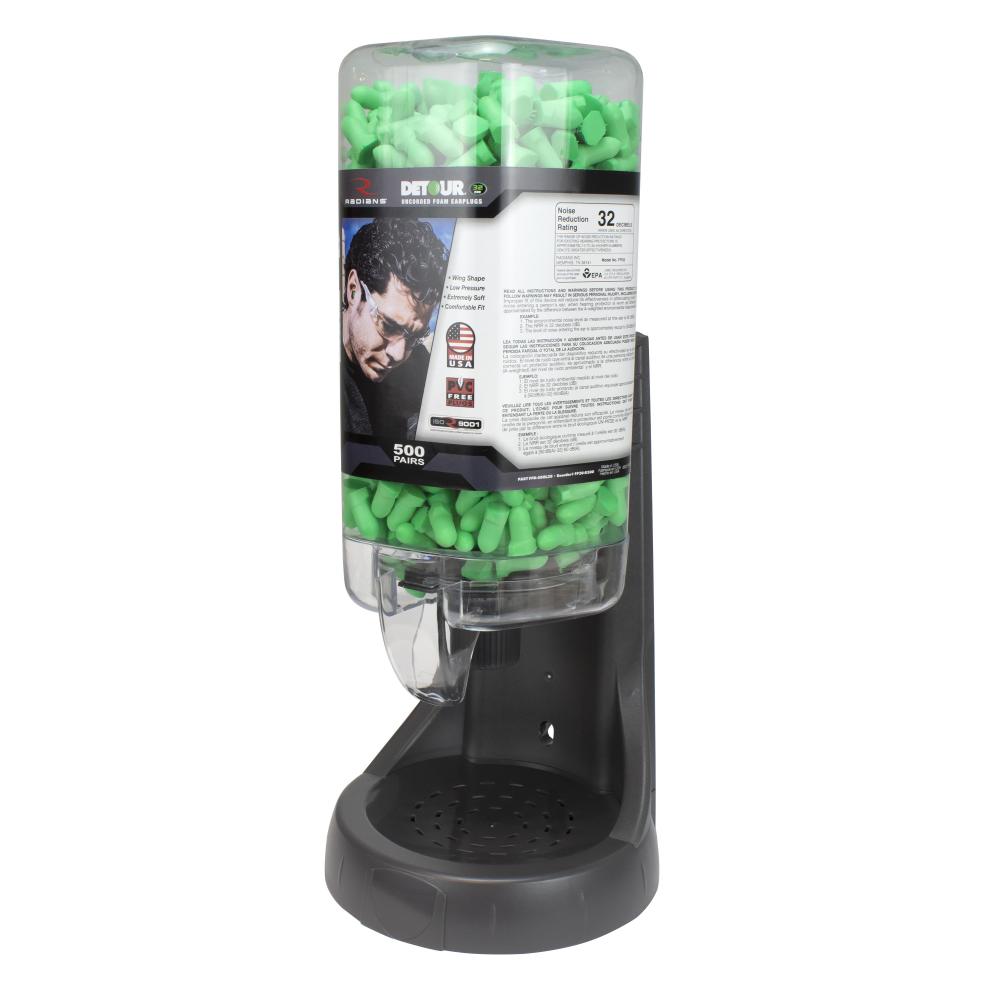 Refillable Dispenser with Detour® 32 Earplugs - 500 Pair