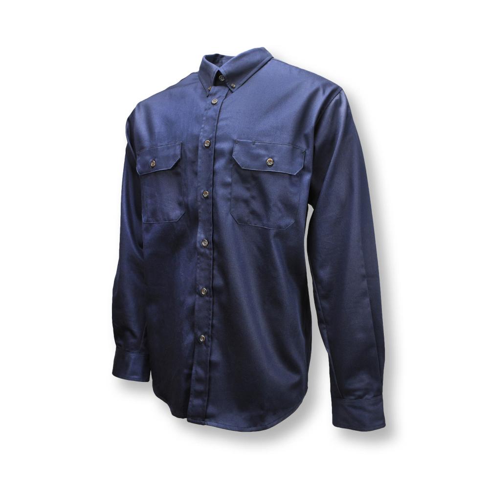 FRS-003 Volcore™ Long Sleeve Cotton Button Down FR Shirt - Navy - Size XLT
