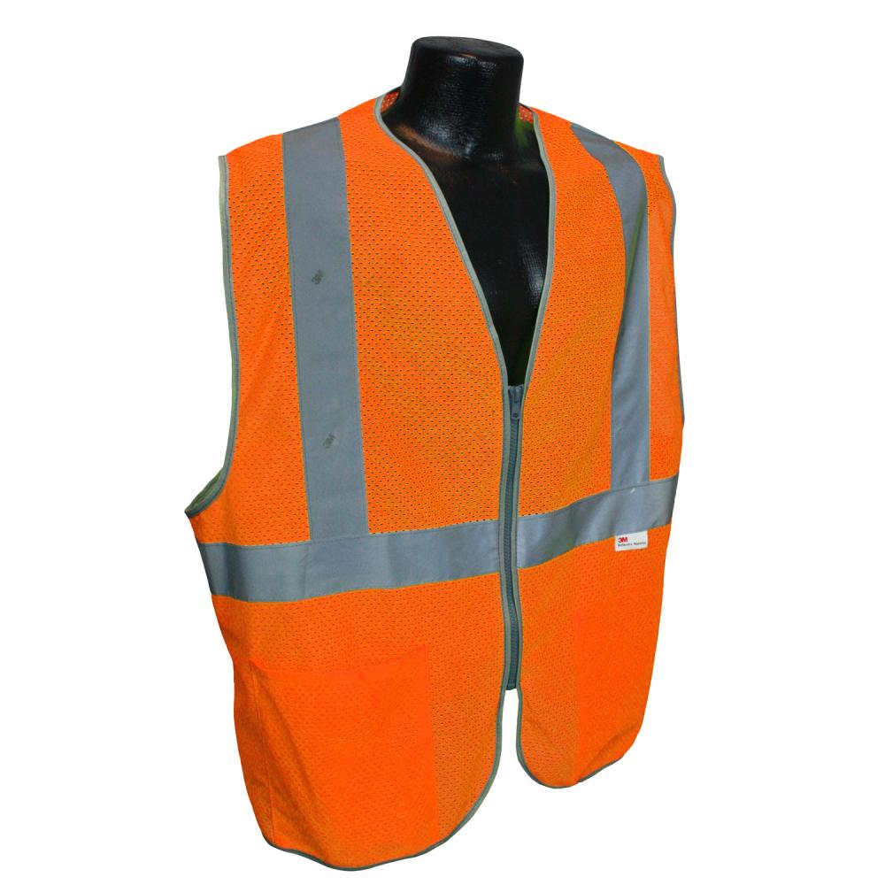 5ANSI-PCZ Type R Class 2 Safety Vest - 3.5oz Poly Mesh - Orange - Size 4X