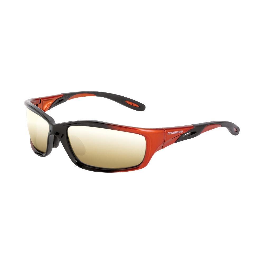 Infinity Premium Safety Eyewear - Orange/Black Frame - Gold Mirror Lens