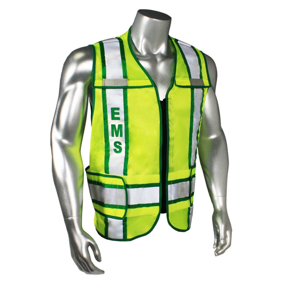 LHV-207-3G Safety Vest - EMS - Green Trim - Green - Size M-XL