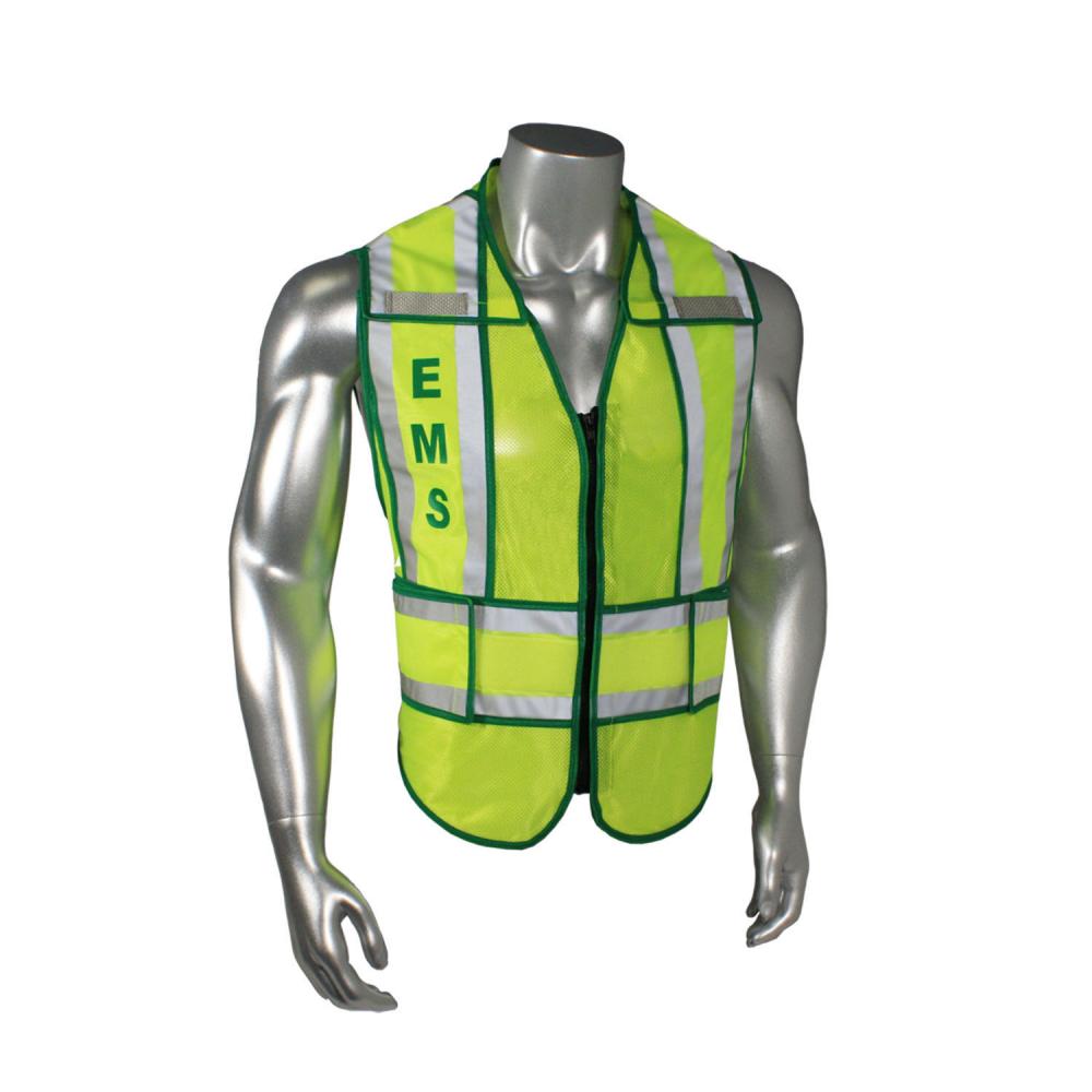LHV-207-SPT-EMS EMS Safety Vest - EMS - Green Trim - Green - Size 2X-4X