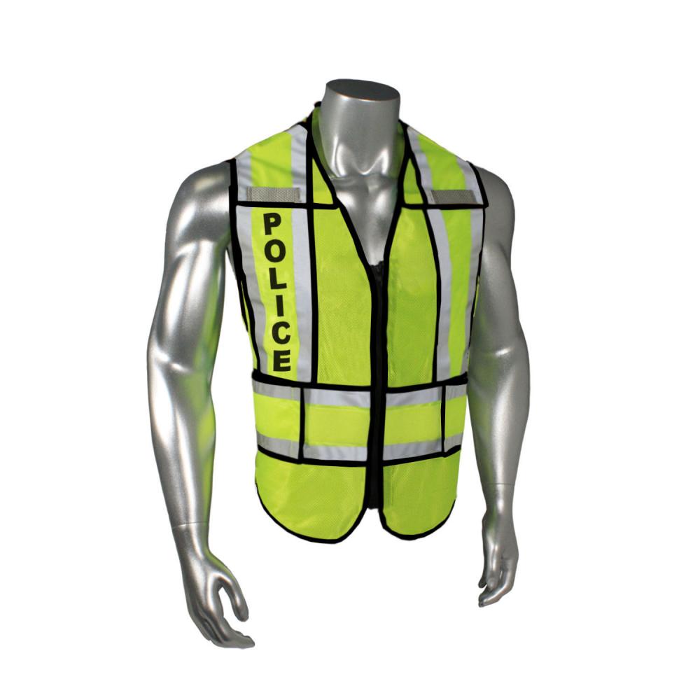 LHV-207-SPT-EMS EMS Safety Vest - Police - Black Trim - Green - Size 2X-4X
