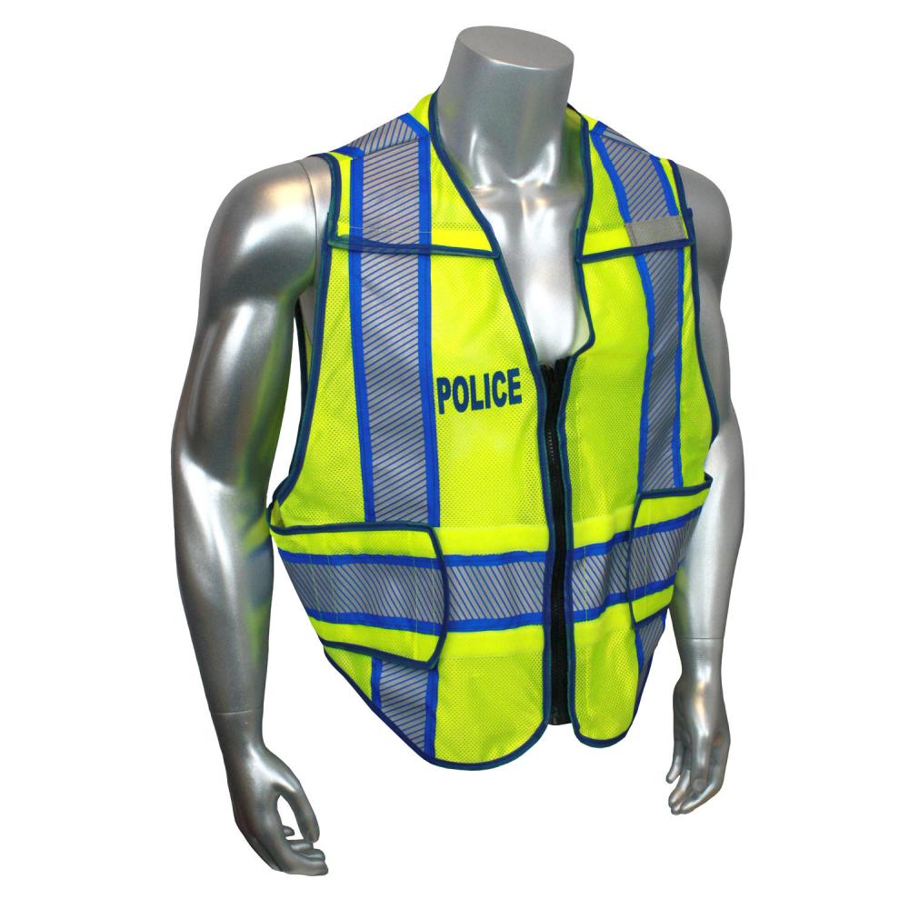 Police Type P Breakaway Vest - Police - Blue Trim - Green - Size M-XL
