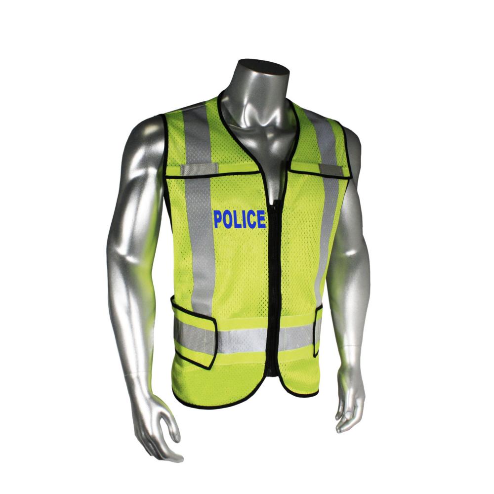 LHV-5-PC-ZR-EMS EMS Safety Vest - Police - Black Trim - Green - Size M-XL