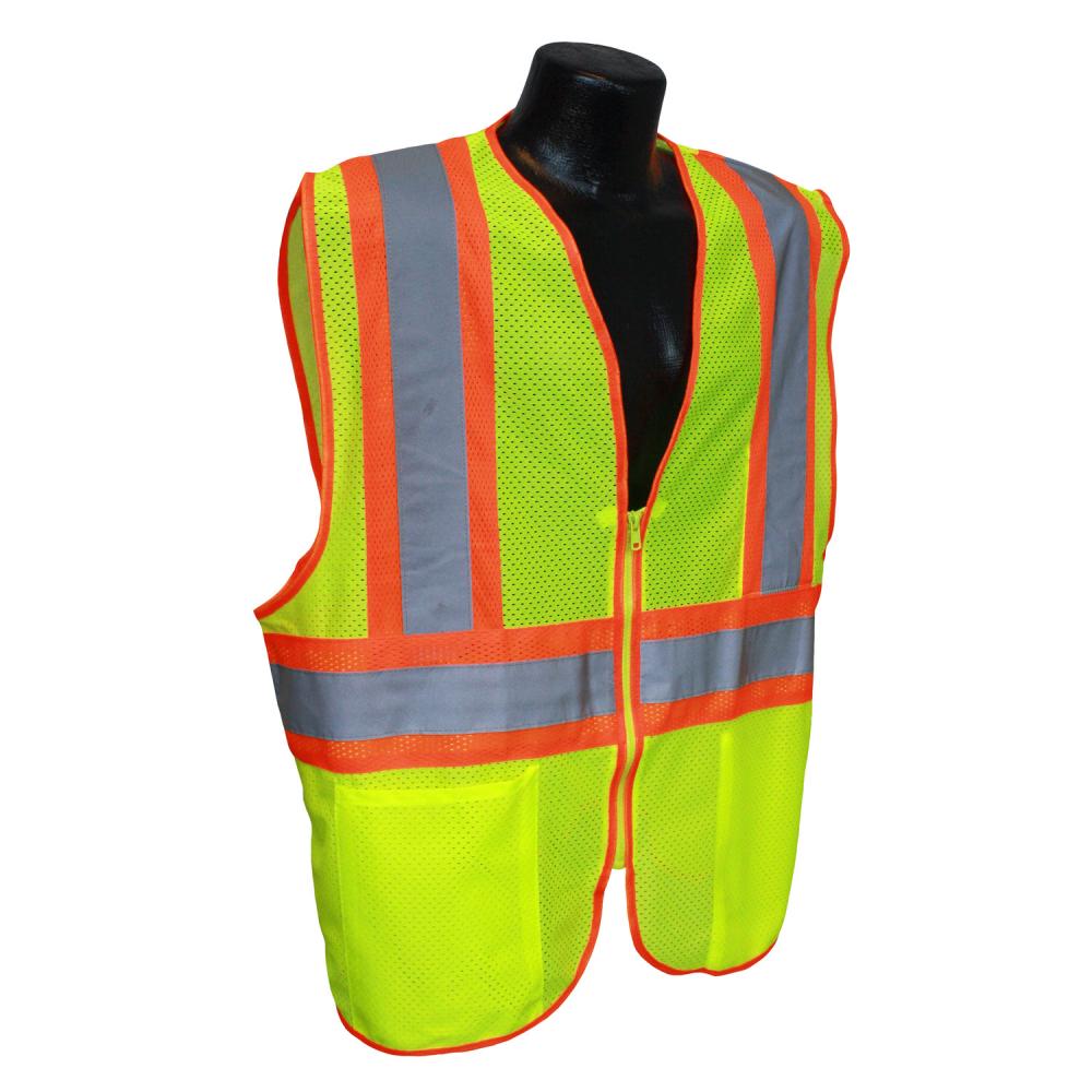 LHV-5ANSI-CT Type R Class 2 3.5oz Poly Mesh Safety Vest - Green - Size L