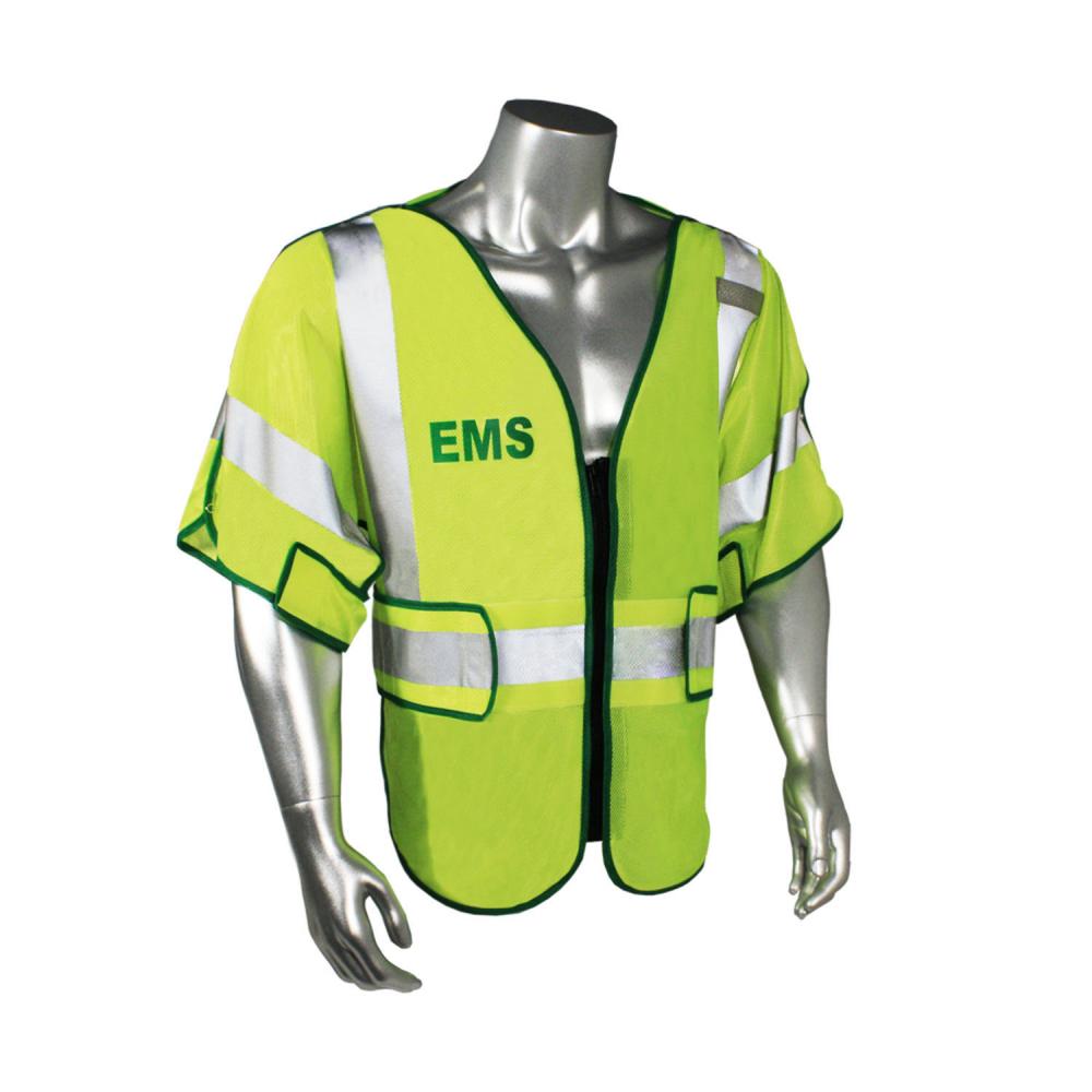 LHV-PS3-DSZR-EMS EMS Safety Vest - EMS - Green Trim - Green - Size 2X-4X