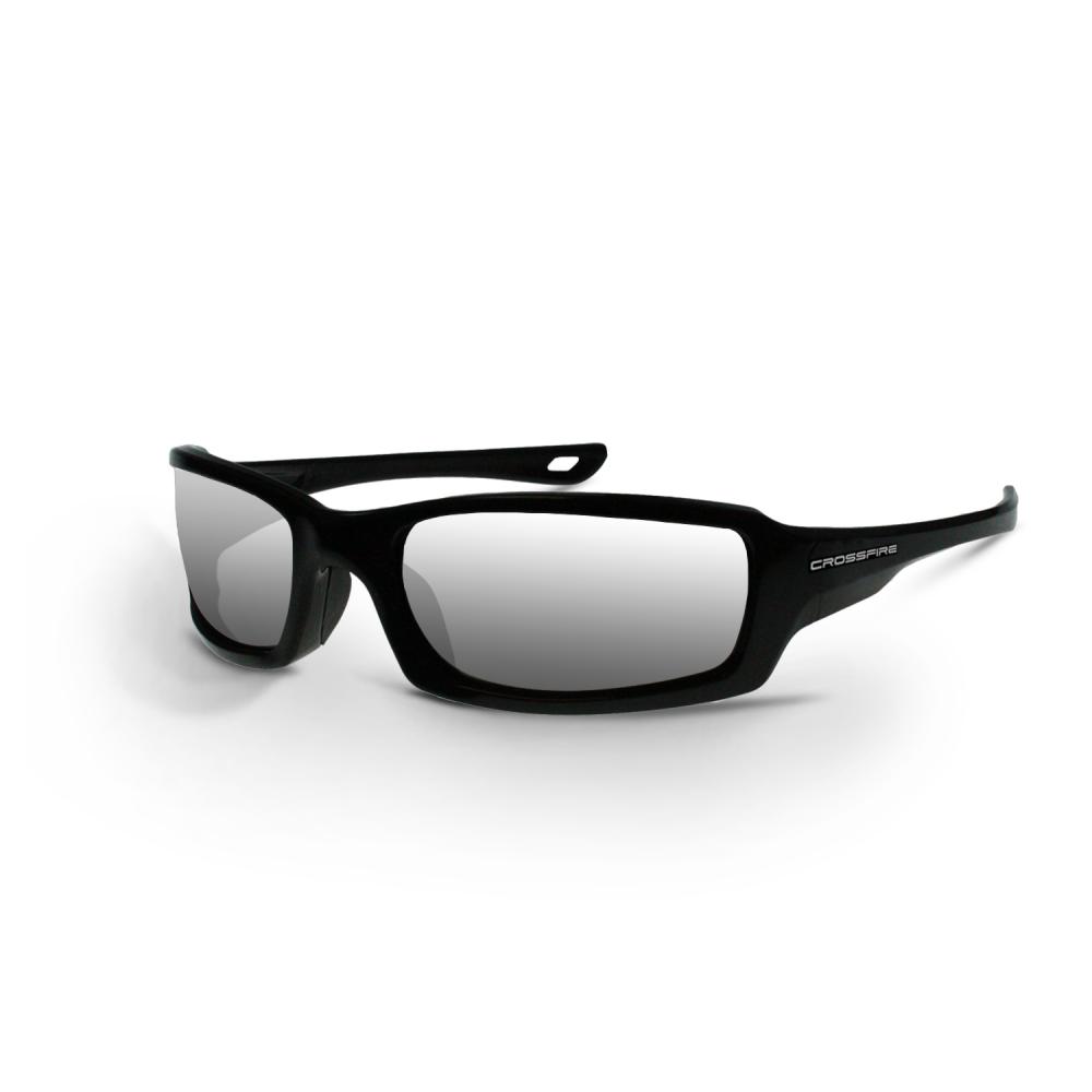 M6A Premium Safety Eyewear - Pearl Black Frame - Silver Mirror Lens