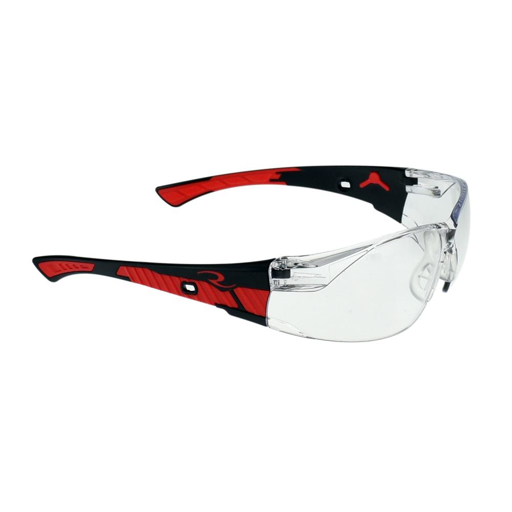 Obliterator™ Safety Eyewear - Black/Red Frame - Clear Lens