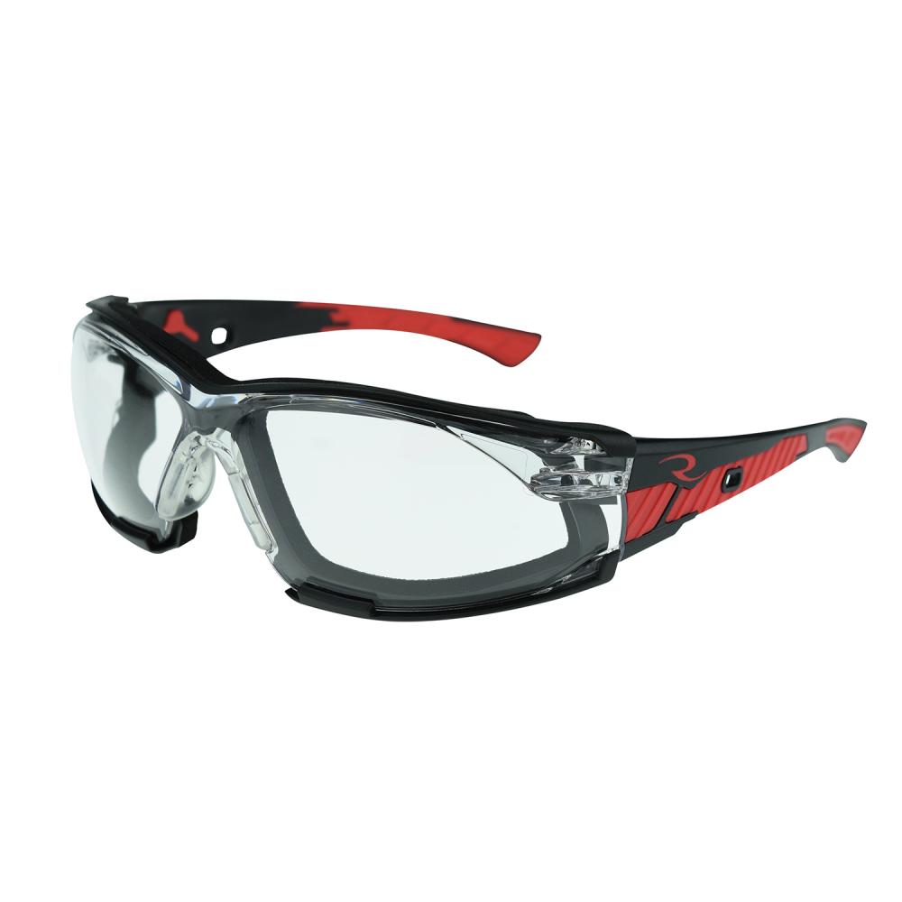 Obliterator™ IQ - IQuity™ Anti-Fog Foam Lined Safety Eyewear - Black / Red Frame - Clear IQ Anti-Fog