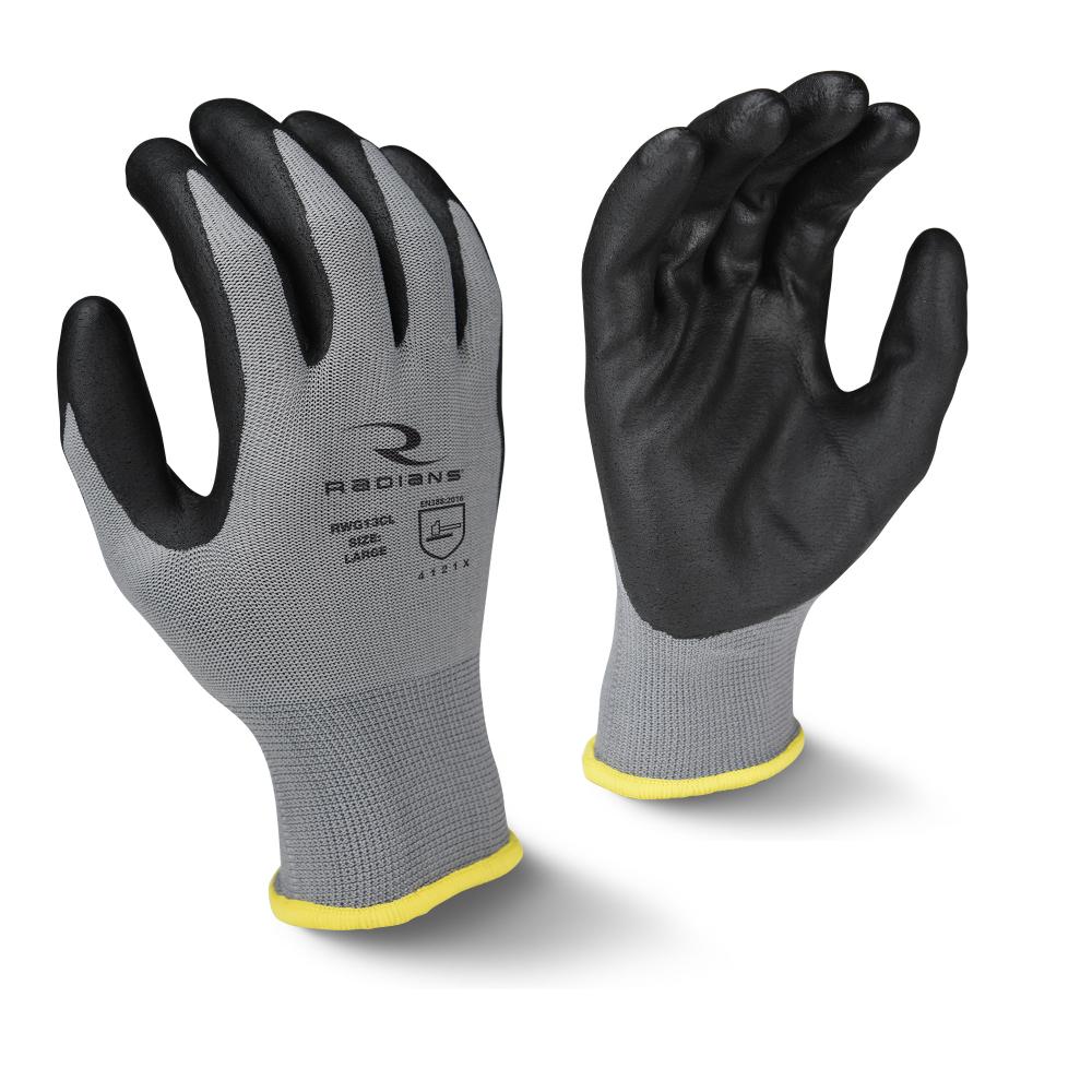 RWG13C Polyester Shell Foam Nitrile Gripper Glove - Size L