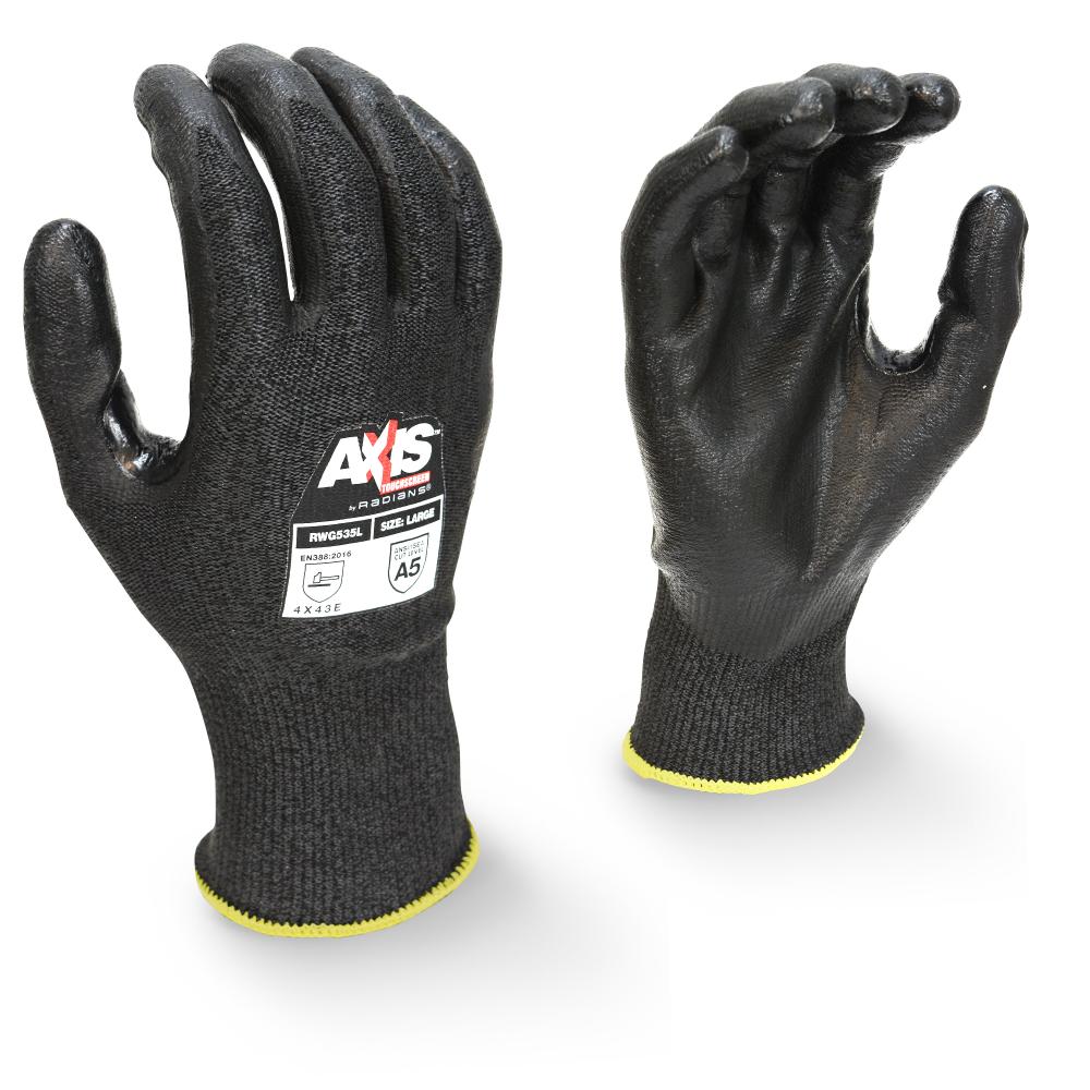 RWG535 HPPE Cut Level A5 Touchscreen Reinforced Thumb Crotch Work Glove - Size L