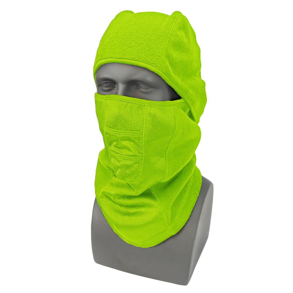 Nordic Blaze® Hinged Fleece Balaclava - High Visibility Green