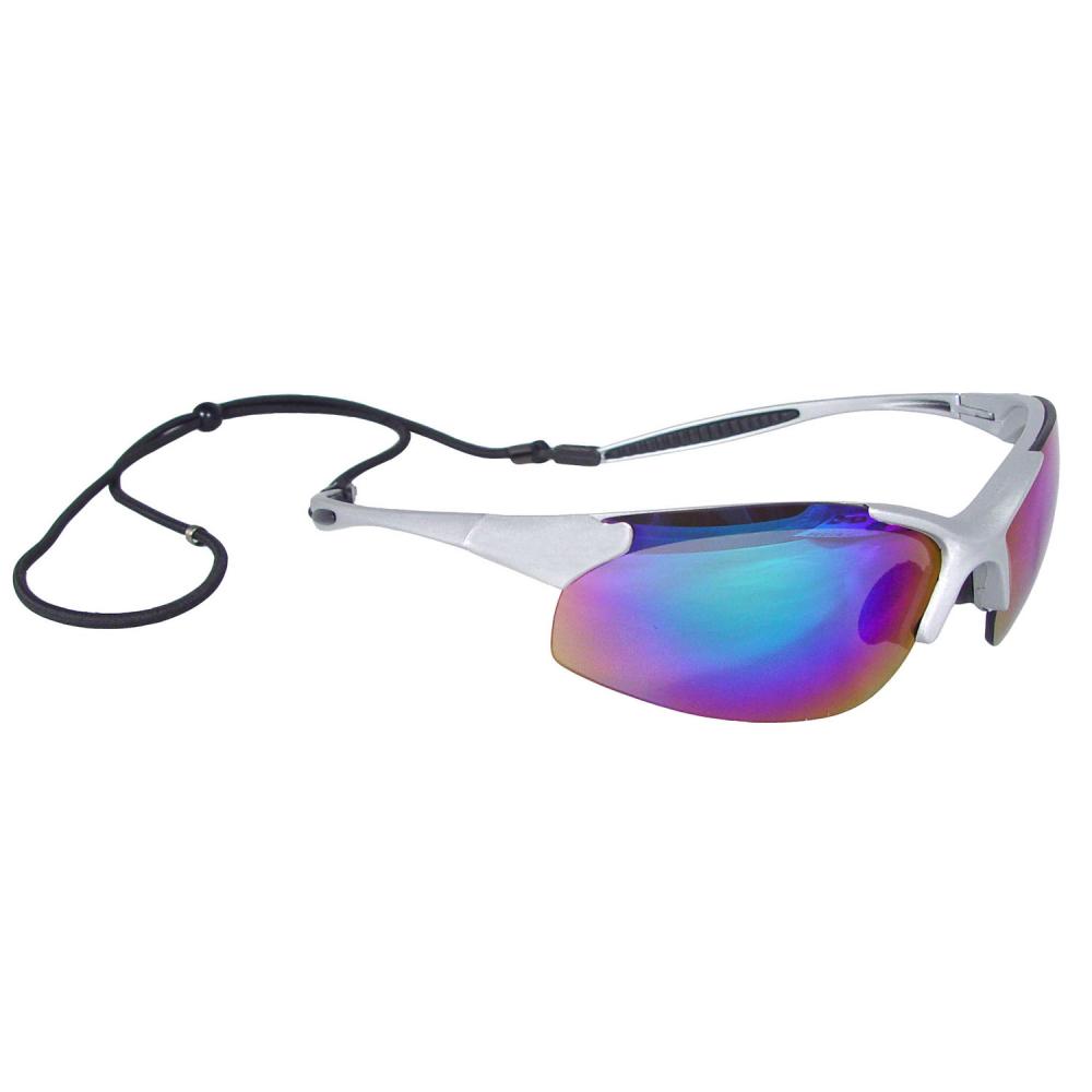 Rad-Infinity™ Safety Eyewear - Silver Frame - Green Mirror Lens