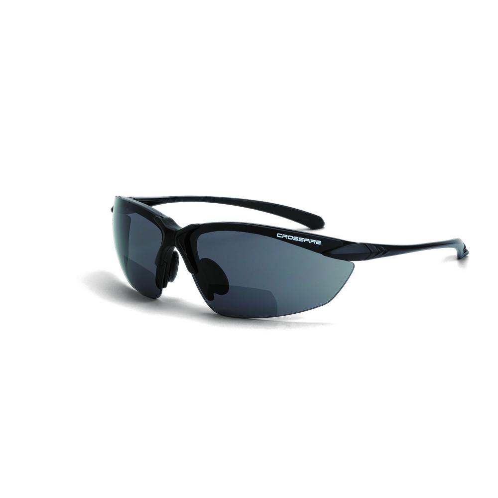 Sniper Bifocal Safety Eyewear - Matte Black Frame - Smoke Lens - 1.5 Diopter