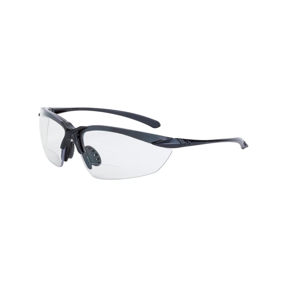 Sniper Bifocal Safety Eyewear - Shiny Pearl Gray Frame - Clear Lens - 2.0 Diopter