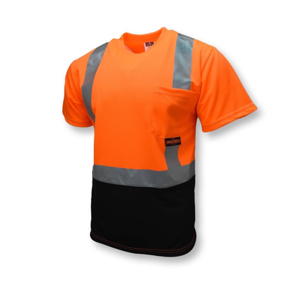 ST11B Type R Class 2 Short Sleeve Black Bottom T-Shirt - Orange/Black - Size 5X