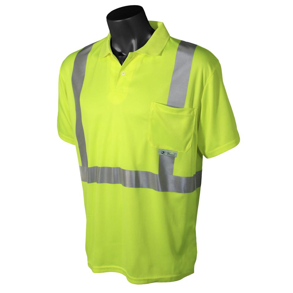 ST12 Class 2 High Visibility Safety Short Sleeve Polo Shirt - Green - Size L