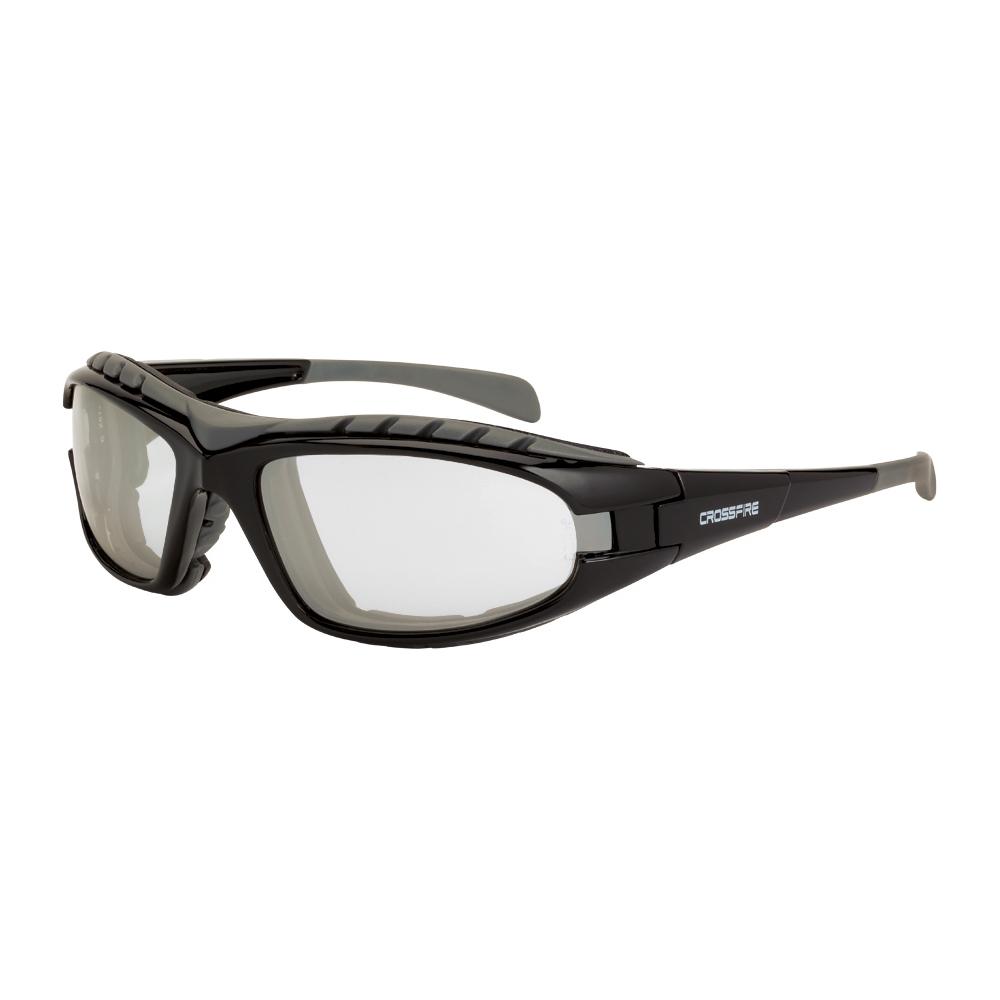 Diamond Back Foam Lined Safety Eyewear - Shiny Black Frame - Indoor/Outdoor Anti-Fog Lens