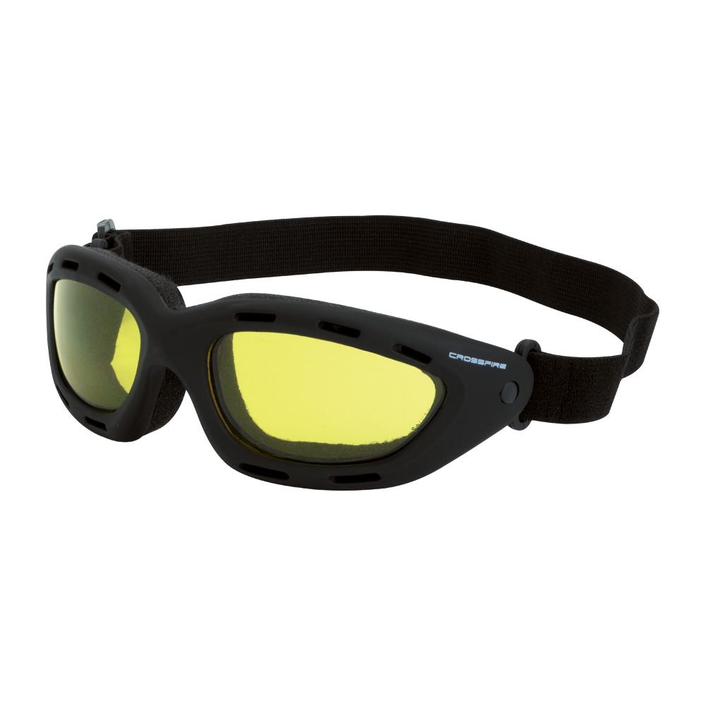 Element Foam Lined Safety Goggle - Black Frame - Yellow Anti-Fog Lens