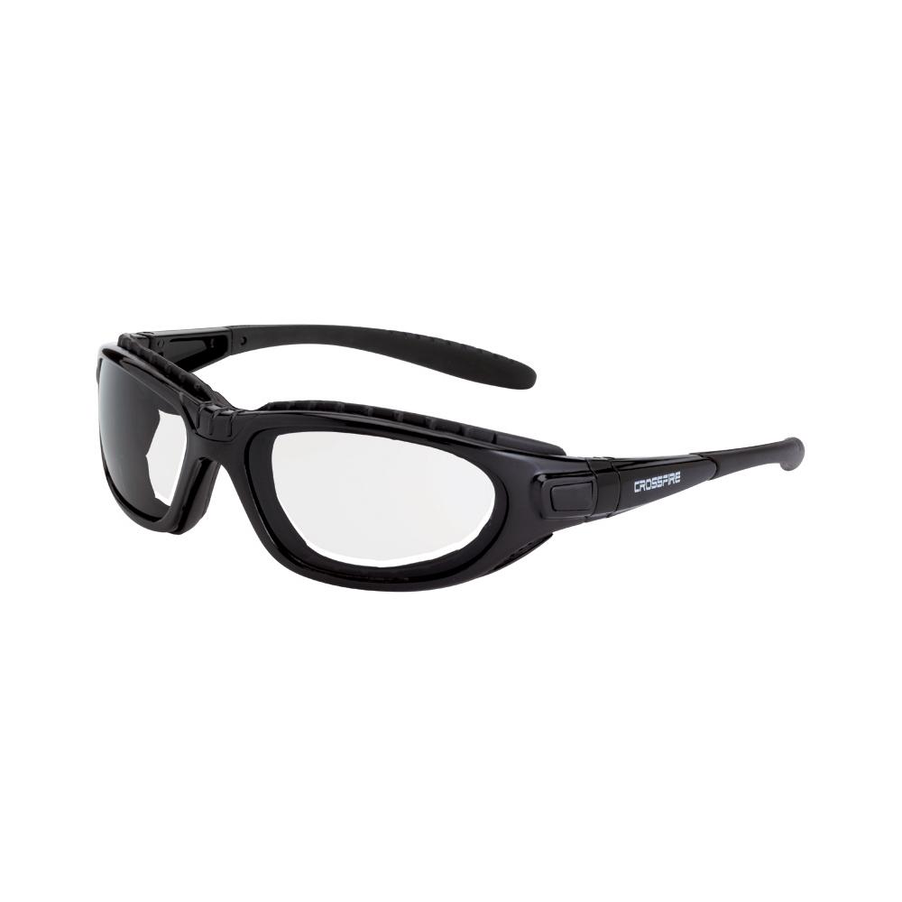 Journey Man Foam Lined Safety Eyewear - Crystal Black Frame - Clear Anti-Fog Lens