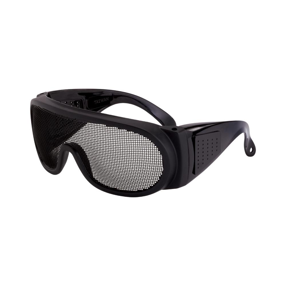Wire Mesh Over the Glass Safety Eyewear - Black Frame - Wire Mesh Lens
