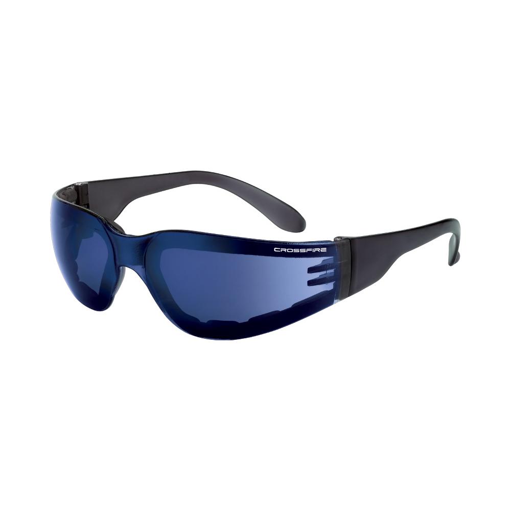 Shield Foam Lined Safety Eyewear - Blue Mirror Frame - Blue Mirror Lens