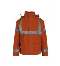 Radians 20207-00-1-ORG-S - 207AJ Petro Arc Jacket with Attached Hood - Orange - Size S