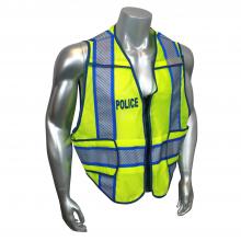 Radians LHV-207ZRCTAR-POL-J - Police Type P Breakaway Vest - Police - Blue Trim - Green - Size 2X-4X