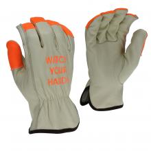 Radians RWG4221HVXXL - RWG4221HV High Visibility Standard Grain Cowhide Leather Driver - Size 2X