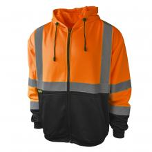 Radians SJ01B-3ZOS-5X - SJ01B-3 Class 3 Color Blocked Hooded Zippered Sweatshirt - Orange - Size 5X