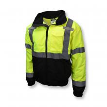 Radians SJ110B-3ZGS-L - SJ110B Class 3 Two-in-One High Visibility Bomber Safety Jacket - Green/Black Bottom - Size L